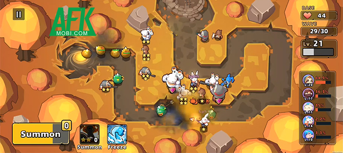 Chỉ huy các lính đánh thuê động vật trong việc phòng thủ tại game Cat Rush: Tower Defense
