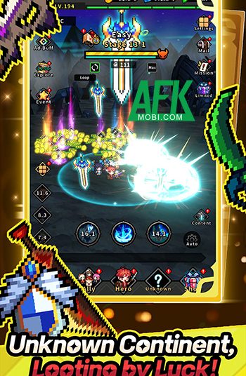 Bắt đầu hành trình chiến đấu phát triển nhàn rỗi trong game Hidden Heroes: Fortune Dungeon