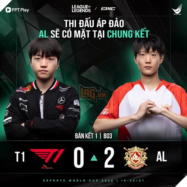 Esports World Cup 2025: AG.AL Phuc Thu Thanh Cong Truoc T1, Tien Vao Chung Ket Tong Esports World Cup 2025: AG.AL Phục Thù Thành Công Trước T1, Tiến Vào Chung Kết Tổng
