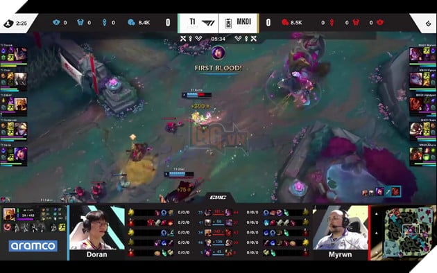 T1 có được chiến công đầu trong tay Keria