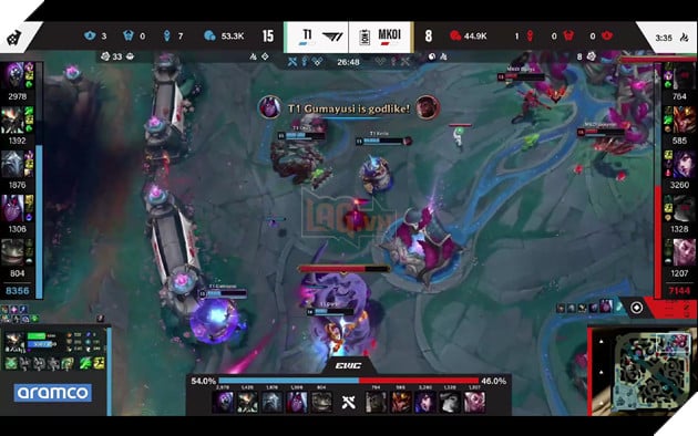 T1 khép lại ván đấu ở phút 27 với tỉ số 16-9