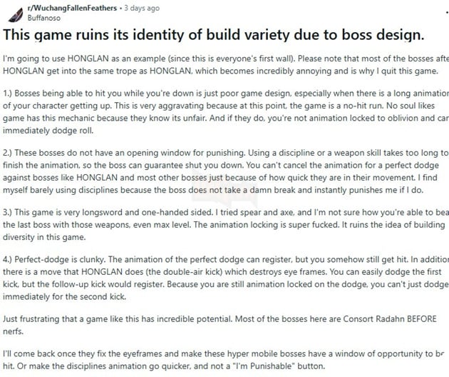 Wuchang: Fallen Feathers Gây Tranh Cãi Với Thiết Kế Boss Được Cho Là Thiếu Cân Bằng 2