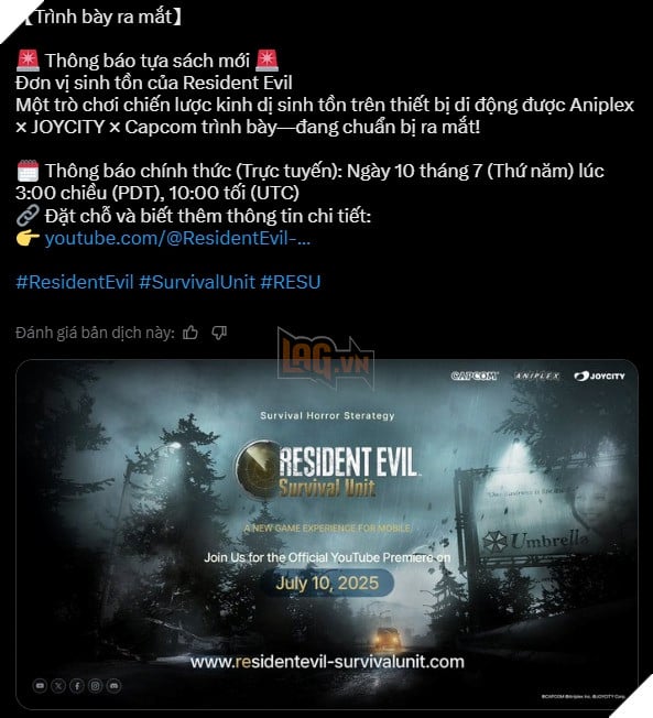 Mot sieu pham Resident Evil vo cung doc dao chuan bi duoc Capcom cong bo 2 Một siêu phẩm Resident Evil vô cùng độc đáo chuẩn bị được Capcom công bố
