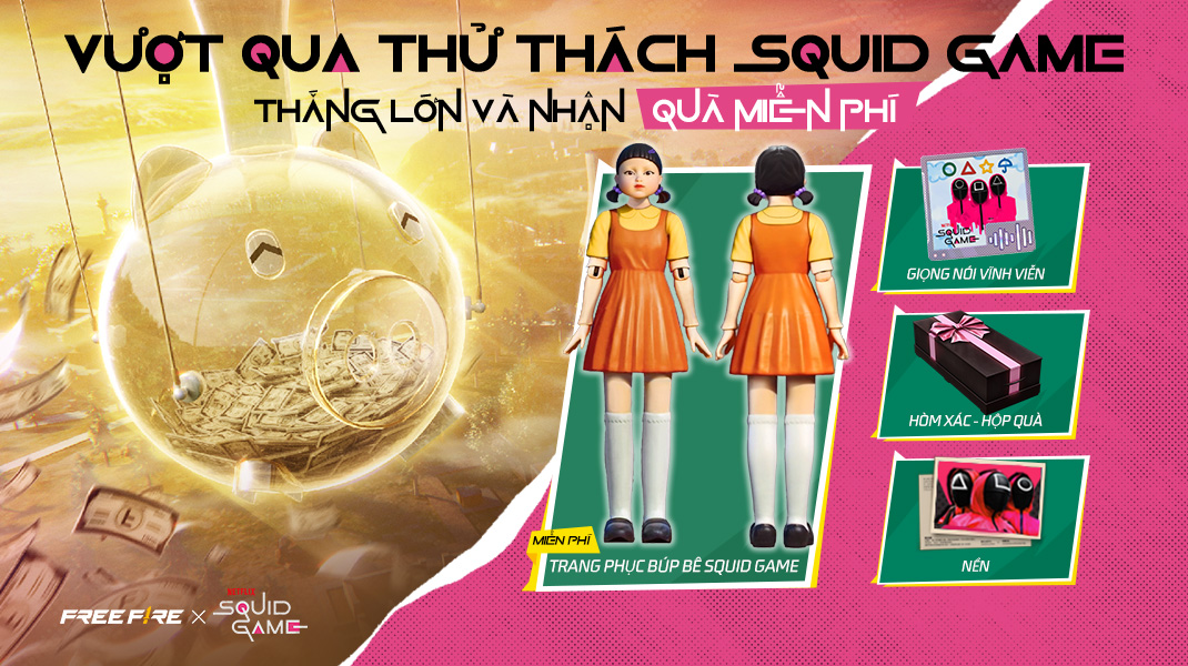 Free Fire tái hiện thế giới sinh tồn của Squid Game, game thủ được lợi lớn- Ảnh 4. Free Fire tái hiện thế giới sinh tồn của Squid Game, game thủ được lợi lớn- Ảnh 4.