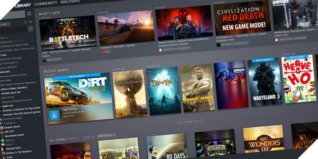 Hơn một nửa thư viện game của người dùng Steam bị đóng bụi