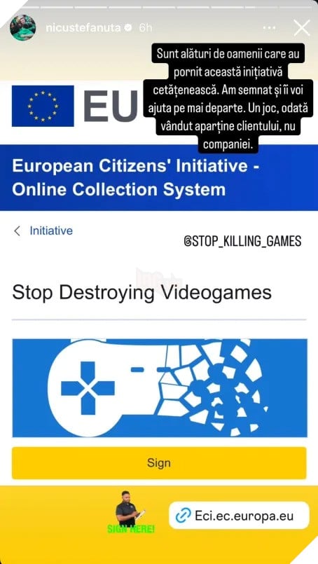 Nicolae Ștefănuță cho rằng trò chơi khi được mua đã thuộc về người chơi