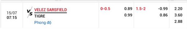 Tl Velez Sarsfield vs Tigre