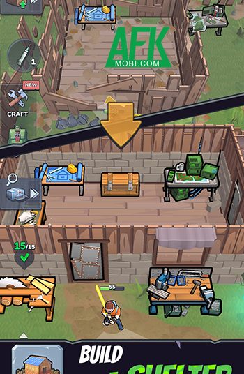 Zombie Slasher: Survival RPG cho game thủ tự tay xây dựng khu trú ẩn trong thế giới tận thế