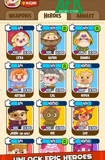 Chiến đấu hạ bọn kẻ thù cùng những anh hùng chibi tại game Wanderland: Angel Hunters RPG