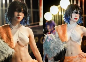 Nữ cosplayer xinh đẹp khoe sức mạnh và sự quyến rũ trong trang phục Inosuke từ Demon Slayer