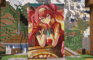 2 game thủ dùng gần 100 nghìn khối block, vẽ chân dung “vợ ảo” trong Minecraft