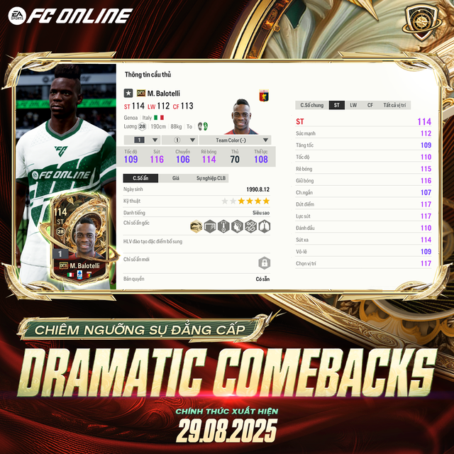 FC Online: Top 5 cầu thủ đáng chú ý của mùa thẻ Dramatic Comeback- Ảnh 6. FC Online: Top 5 cầu thủ đáng chú ý của mùa thẻ Dramatic Comeback- Ảnh 6.