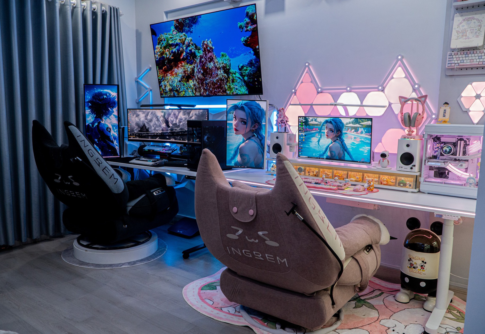 Hot girl khoe decor góc gaming đẳng cấp, Hot girl khoe decor góc gaming đẳng cấp,