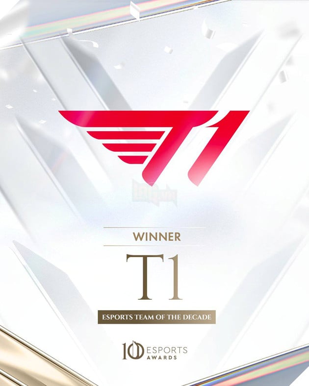 Esports Awards 2025: Le Trao Giai Danh Dau Mot Thap Ky Thong Tri Cua Lien Minh Huyen Thoai 5 T1 nhận được danh hiệu