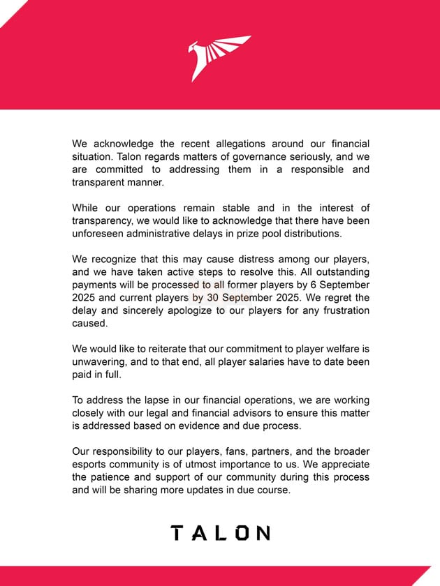 LMHT: PSG Talon Bat Ngo Dua Ra Thong Bao No Thuong Cua Tuyen Thu Sau Su Viec Tu CEO 3 LMHT: PSG Talon Bất Ngờ Đưa Ra Thông Báo Nợ Thưởng Của Tuyển Thủ Sau Sự Việc Từ CEO 3
