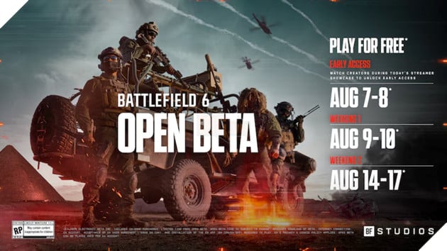 Lịch trình Open Beta của Battlefield 6