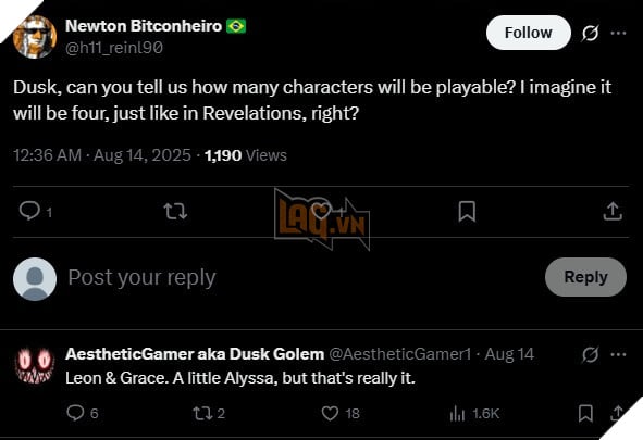 Resident Evil Requiem Lai Xuat Hien Tin Don Moi, Co Toi Ba Nhan Vat De Dieu Khien 2 Dusk Golem cho rằng cả Leon, Grace và Alyssa đều có thể điều khiển