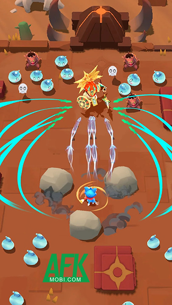 Điều khiển một chú mèo đối mặt các đợt kẻ thù lẫn quái vật với game Cat Hero: Magic Journey 2