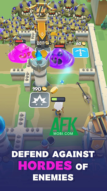 Xây dựng tuyến phòng thủ chống lại các đợt quái vật trong game Knightcraft 1