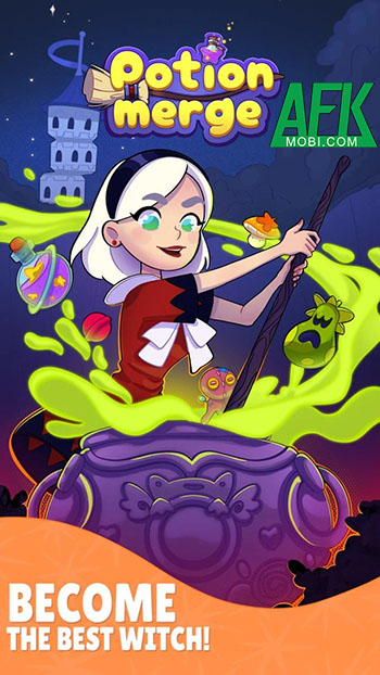 Trợ giúp cô nàng phù thủy trẻ trong game casual giải đố Potion Merge: Tower Mystery 0