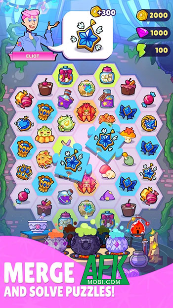 Trợ giúp cô nàng phù thủy trẻ trong game casual giải đố Potion Merge: Tower Mystery 2