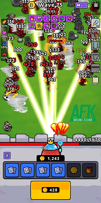 Quay máy đánh bạc để gia tăng khả năng phòng thủ trong game Spin Spin Defense 3