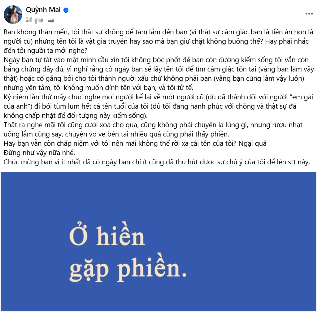Bị bôi nhọ tên tuổi, Mai Dora đăng đàn nhắn nhủ- Ảnh 1. Bị bôi nhọ tên tuổi, Mai Dora đăng đàn nhắn nhủ- Ảnh 1.