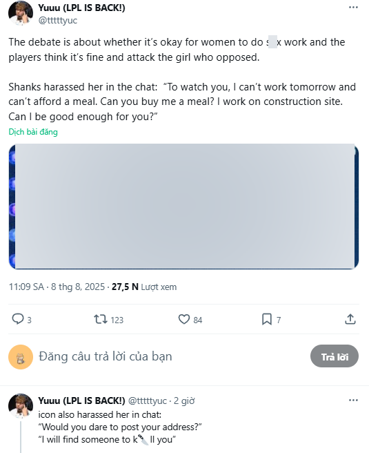 Loạt sao LPL dính nghi vấn bạo lực mạng với một nữ streamer, có cả Á quân EWC- Ảnh 3. Loạt sao LPL dính nghi vấn bạo lực mạng với một nữ streamer, có cả Á quân EWC- Ảnh 3.