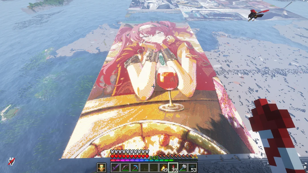 2 game thủ dùng gần 100 nghìn khối block, vẽ chân dung 