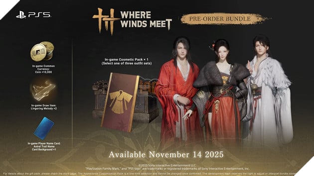 Sieu Pham The Gioi Mo Where Winds Meet Lo Dien Thoi Diem Ra Mat Chinh Thuc 2 Những phần quà cho người đặt mua trước game