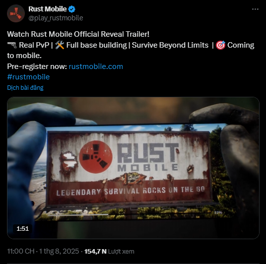 Sau gần 2 năm, cuối cùng Rust Mobile của Tencent cũng đã mở đăng ký!- Ảnh 2.