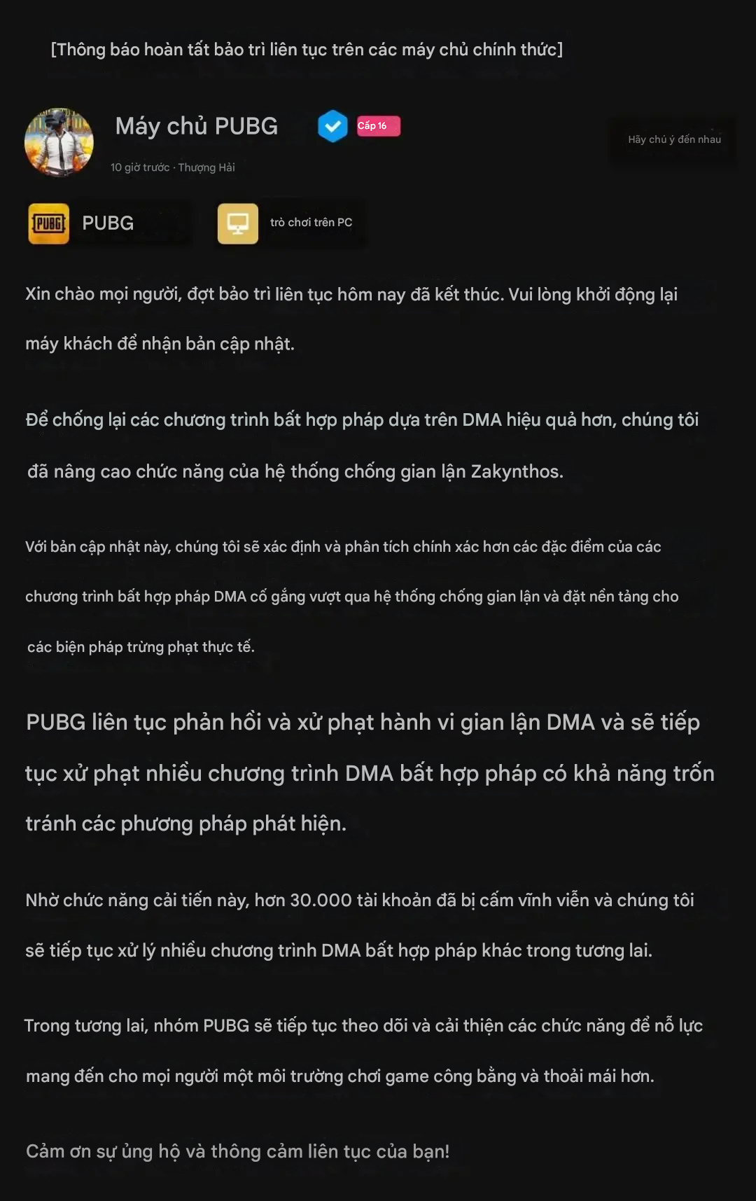 Trấn áp vấn nạn hack game, PUBG Trấn áp vấn nạn hack game, PUBG