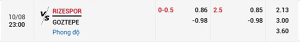 TL Rizespor vs Goztepe