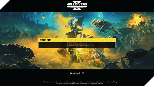 Server Helldivers 2 cũng từng bị sập vì lượng người chơi quá đông