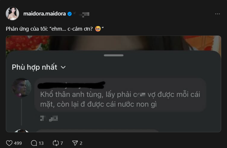 Mai Dora bị công kích hậu đăng tải clip 