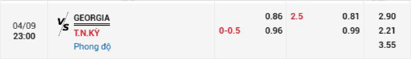 TLGeorgia vs Thổ Nhĩ Kỳ